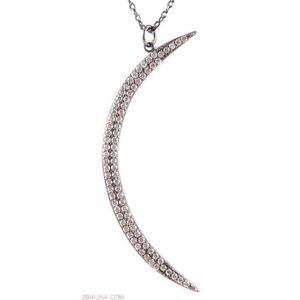 Necklace sterling silver crescent moon